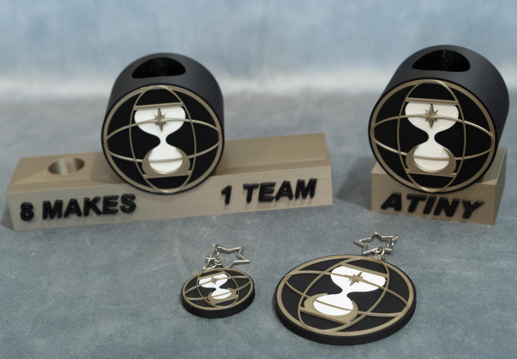 ATEEZ Logo Mini Keychain | Black & Gold K-Pop Charm with Star Clip