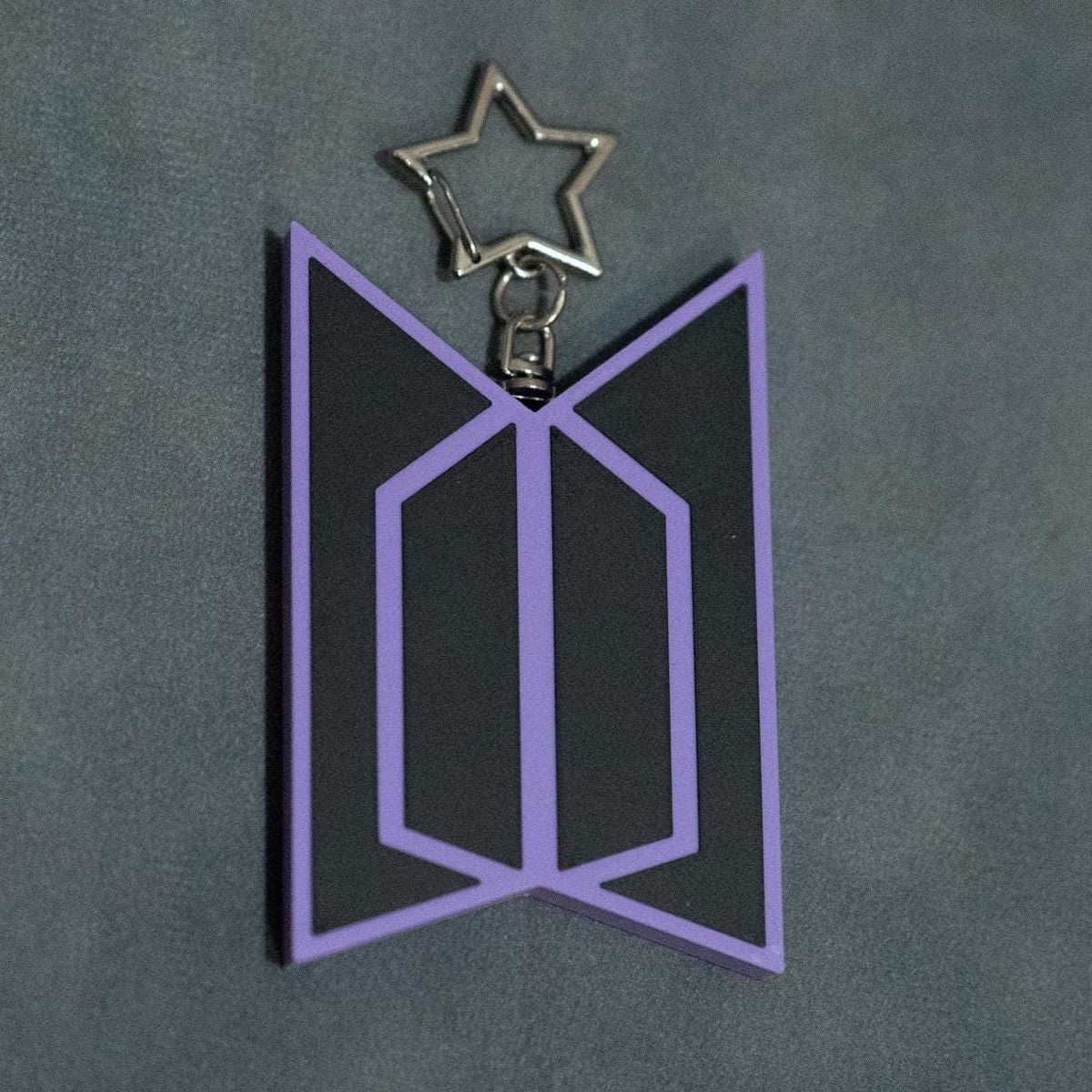 ARMY Logo Large Keychain | Purple K-Pop Charm with Star Clip