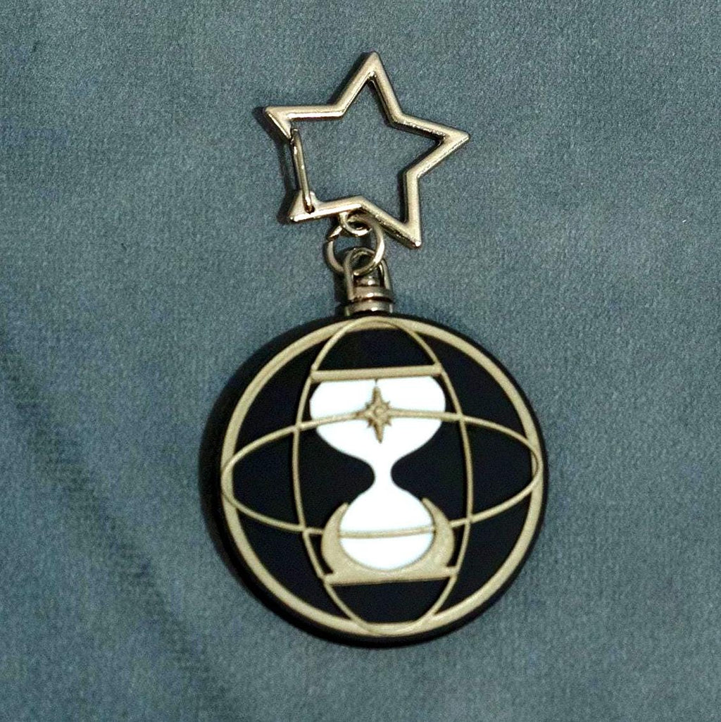 ATEEZ Logo Mini Keychain | Black & Gold K-Pop Charm with Star Clip