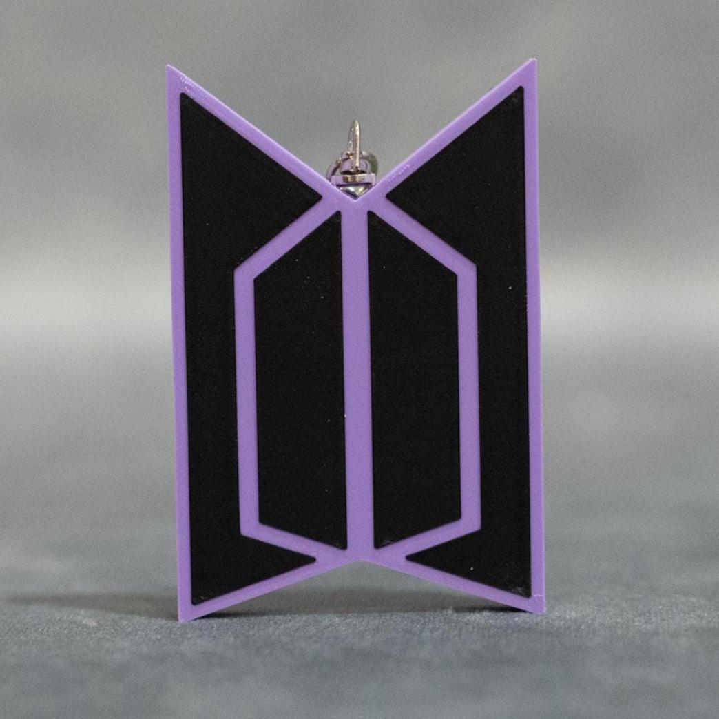 ARMY Logo Large Keychain | Purple K-Pop Charm with Star Clip
